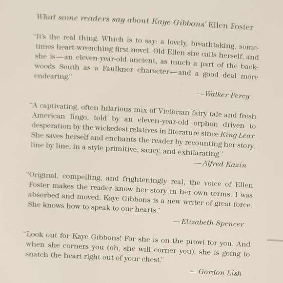 Ellen Foster A Paperback Novel By Kaye Gibbons - Picture 5 of 6
